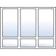 janela tripla com claraboia inferior dividida